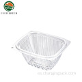 Caja de almejas con bisagras de recipiente de ensalada reutilizable rectangular